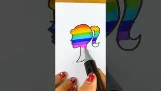Rainbow Barbie drawing #shorts #barbie