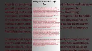 Essay International Yoga Day  II #shortsfeed #quizway