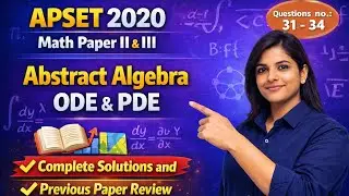 APSET-2020 APSET#MATHEMATICS #ABSTRACTALGEBRA #ODE #PDE#PAPER-II & III #TSSET #DL #JL #previouspaper