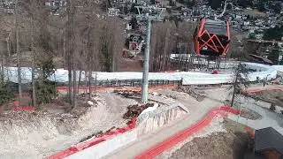 Immagini aeree cantiere pista da bob Cortina 25/03/2025