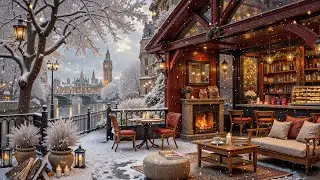 Smooth Winter Jazz at Cozy Coffee Ambience ☕ Relaxing Jazz Piano & Snowfall for Study, Work
