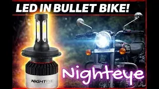 NightEye LED Headlight Fitting in Bullet 🔥 | Brightness Test & Review,Bullet  LED Headlight Upgrade