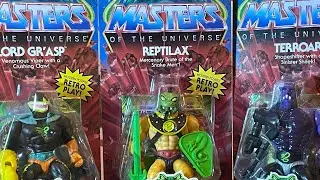 New Masters of the Universe Origins Snake Men! Reptilax, Lord Gr’Asp, & Terroar Action Figures!