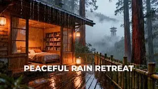 🔴 Find Peace with Gentle Rain Sounds at a Hidden Forest Cabin Retreat for Mental Clarity 🌧️🕯️