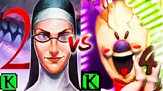 *GAME BATTLE* Evil Nun 2: Origins vs Ice Scream 4 - Horror Neighborhood - Keplerians Horror Games