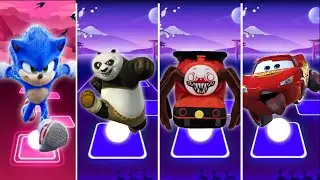 Sonic vs Panda vs Monster vs Lightning McQueen | Tiles Hop Battle Royale 🔥