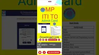 Mp ITI TO admit card download #mppeb #mpesb #mpitito #admit-card