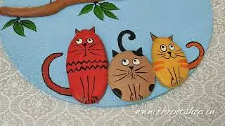 #shorts #youtubeshorts #wallhanging #art #animals #cat #handpainted #thepotshop #pune2023 #rakhigift