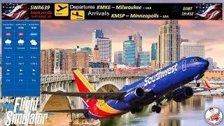 FS2020 | VOANDO NOS USA | TEMPO FECHADO | VOO COMPLETO | IFR | SWA639 | B738NG | KMKE - KMSP |IVAO|
