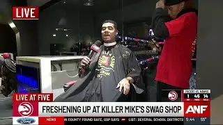 Freshening up at Killer Mike's swag shop