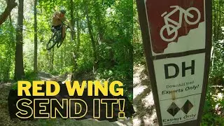 Shredding the Downhill line at Memorial Park Mtn Bike Trails in Red Wing, MN