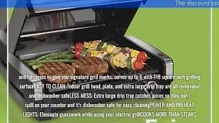 Hamilton Beach Electric Indoor Searing Grill Removable Easy To Clean Nonstick Plate, 6 Serving, Extr