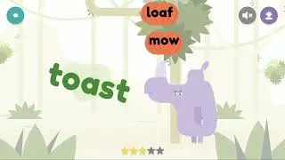 OW-OA Vowel Team Rhino Fruit Game from Hooked on Phonics (Learn to Read)