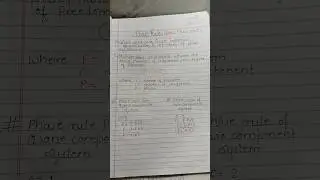 Phase rules ✍️💯#Phase equilibrium #Physical chemistry ⚗️🧪#MSc chemistry students 🍃💯......