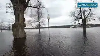 Major flooding along the St. Croix River in Hudson, Wis.