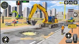 New City Road Construction Simulator Game 3D - Real Drive JCB & Truck Unloading Game 2025- Part #60