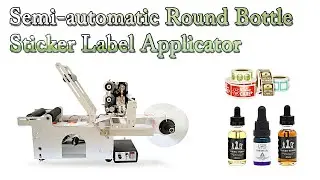Desktop Dropper Bottle Labeling Machine , Semi-automatic Round Bottle Sticker Label Applicator