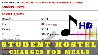 Student Hostel Charges For Meals  IELTS  Listening Test