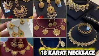 Latest Gold 18 Carat Bridal Necklace Set Designs lightweight Jewelery with earrings✨️