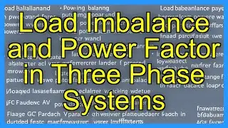 Load Imbalance and Power Factor in Three Phase Systems