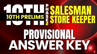 TODAY 10th PRELIMS STAGE 2 ANSWER KEY #2 | SALESMAN ATTENDER STORE KEEPER ANSWER KEY | VPK LEARNINGS
