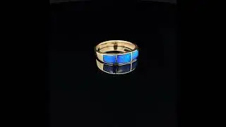 Opal Diamond Factory | 9K Yellow Gold Inlay Opal Ring 55094 |