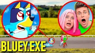 DRONE CATTURA BLUEY FAMIGLIA NELLA VITA REALE !
