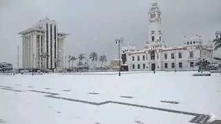 Ekstremalne opady śniegu w Veracruz: ulice pokryte bielą w Cofre de Perote, ekstremalne temperatury