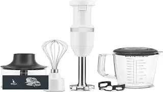KitchenAid Variable Speed Corded Hand Blender with Accessories White KHBV83WH