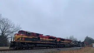Foreign Power Returns!!! KCS 4143 & KCSM 4070 Lead 243 on the W-Line with a Friendly Crew!!
