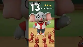 Numbers Song 11&ndash;15 🔢 | Elephant Teacher | #Kids Short #animatedanimals #kidslearning #shortsvideo