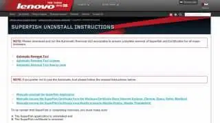 Download Lenovo Superfish Adware Removal Tool