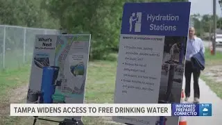 Tampa leaders unveil new, public drinking fountain to combat extreme temperatures