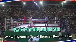 Win 6 Nathaniel Dynamite Dorona Philippines Antipas Boxer to Ozamiz City Two Rounds Tko Victory