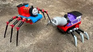 merakit thomas monster diy, thomas train spider dan thomas monster haloween 