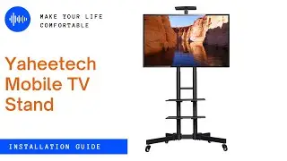 Yaheetech Adjustable Mobile TV Stand 35 Inches W x 77.4 Inches H Installation Guide #mobiletvstand