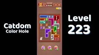 Catdom Level 223 walkthrough | Color Hole 🐱🕳️| Solutionguruji