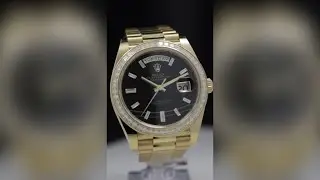 Rolex Day-Date циферблат из оникса с багетными метками и безелем