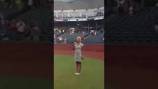Tigress McDaniel performs Natl Anthem at Grasshoppers Game