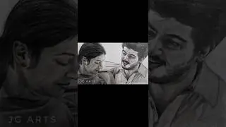 AK / Ajith Kumar / Thabu / AR Rehman / Kandukonden Kandukonden #art #artist #sketch #pencilportrsit
