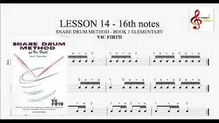 LESSON 14 - SNARE DRUM METHOD  Book 1 - by Vic Firth