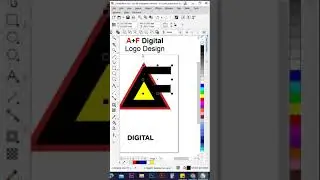 AF Digital letter logo design CorelDraw | A F loge | A+F logo design #shorts #logo #youtubeshorts