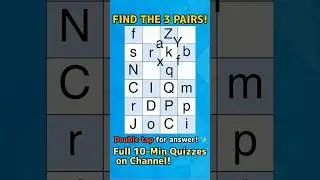 FIND THE 3 PAIRS! ⚡️ Quick IQ Check: How Fast Can You Solve It? #IQTest #Puzzle #BrainAge