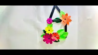 DIY Wall Decoration | Ice Cream Stick Frame with Paper Flowers | Easy Home Decor Craft Ideas