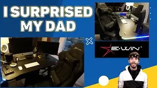 I Surprised my Dad with an Entire Home Office Setup - Ewin Racing Black Friday 2021