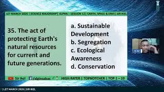 SCIENCE MAJORSHIP | GENED SCI EARTH, SPACE & ENVI | ALPHA SESSION 12 | LET MARCH 2026 | SIR IKEL