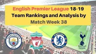 English Premier League EPL 18-19 | Team Rankings and Analysis by Match Week 38