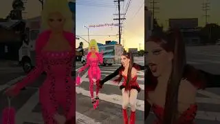 drag queens cross the highway in 10 INCH HEELS!