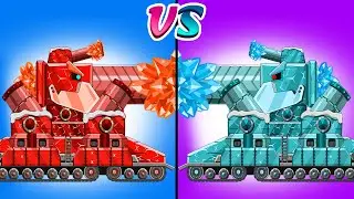The World of Fire Tank Vs Ice Tank: Ice Hybrid vs Fire Hybrid | Cartoons about tanks