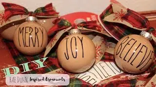 Rae Dunn Inspired Ornaments | Cricut | Christmas